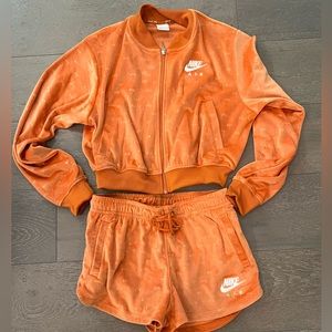 NWOT Nike velour shorts & jacket